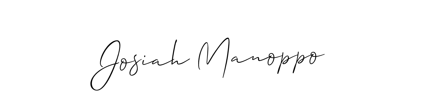 How to make Josiah Manoppo name signature. Use Allison_Script style for creating short signs online. This is the latest handwritten sign. Josiah Manoppo signature style 2 images and pictures png