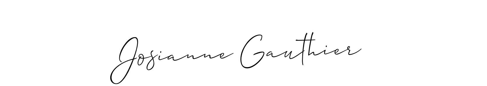 Design your own signature with our free online signature maker. With this signature software, you can create a handwritten (Allison_Script) signature for name Josianne Gauthier. Josianne Gauthier signature style 2 images and pictures png