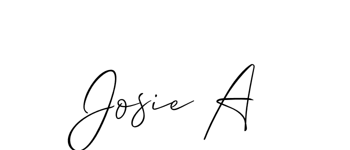 Make a short Josie A signature style. Manage your documents anywhere anytime using Allison_Script. Create and add eSignatures, submit forms, share and send files easily. Josie A signature style 2 images and pictures png