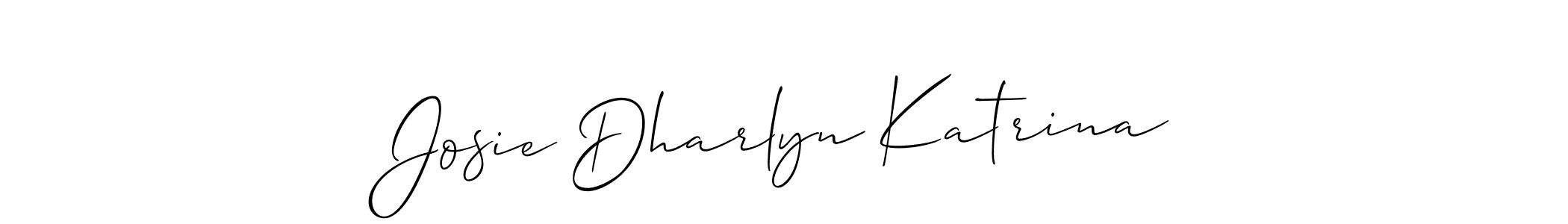 Allison_Script is a professional signature style that is perfect for those who want to add a touch of class to their signature. It is also a great choice for those who want to make their signature more unique. Get Josie Dharlyn Katrina name to fancy signature for free. Josie Dharlyn Katrina signature style 2 images and pictures png