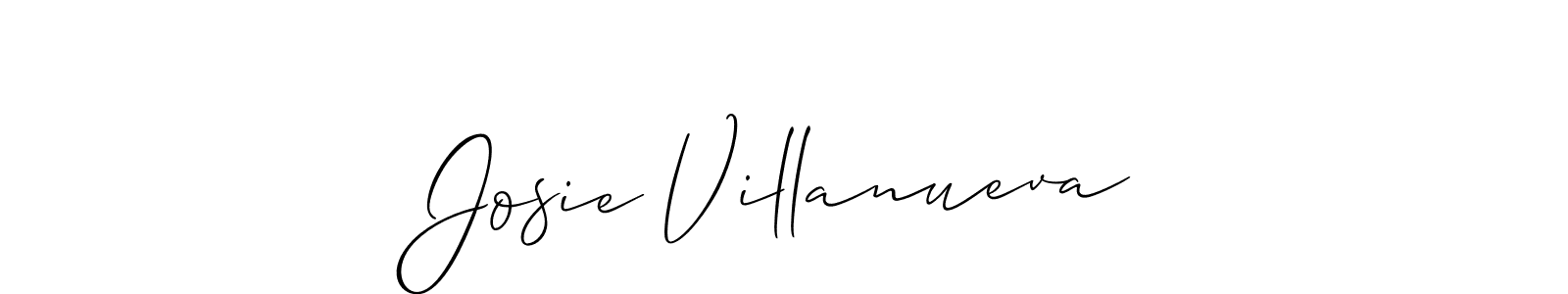 Create a beautiful signature design for name Josie Villanueva. With this signature (Allison_Script) fonts, you can make a handwritten signature for free. Josie Villanueva signature style 2 images and pictures png