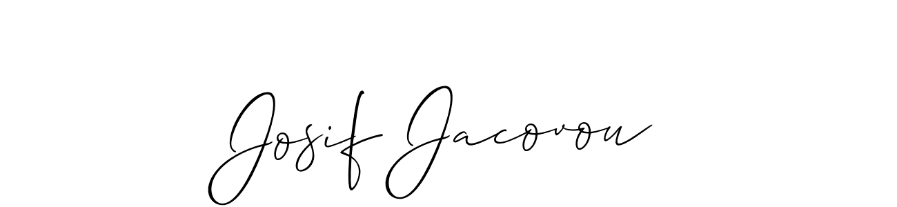 You should practise on your own different ways (Allison_Script) to write your name (Josif Jacovou) in signature. don't let someone else do it for you. Josif Jacovou signature style 2 images and pictures png