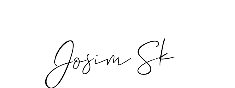 Use a signature maker to create a handwritten signature online. With this signature software, you can design (Allison_Script) your own signature for name Josim Sk. Josim Sk signature style 2 images and pictures png