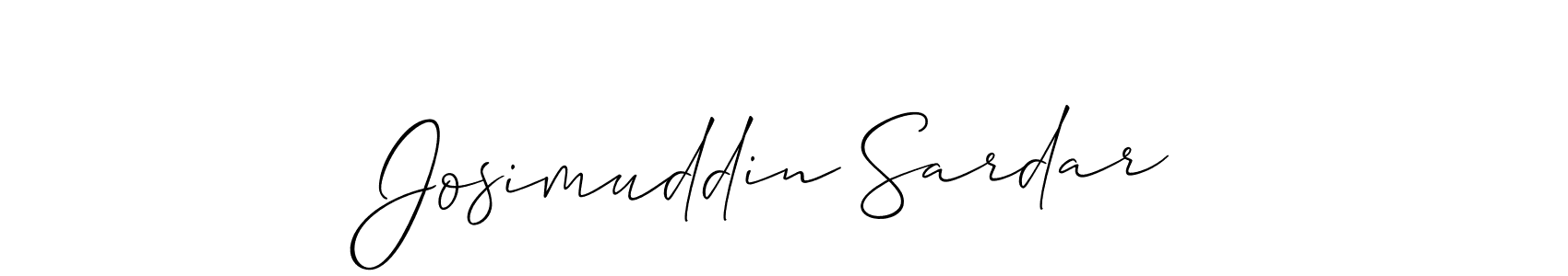 if you are searching for the best signature style for your name Josimuddin Sardar. so please give up your signature search. here we have designed multiple signature styles  using Allison_Script. Josimuddin Sardar signature style 2 images and pictures png