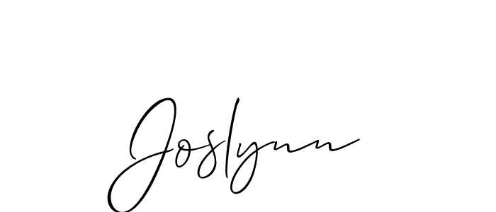 How to make Joslynn name signature. Use Allison_Script style for creating short signs online. This is the latest handwritten sign. Joslynn signature style 2 images and pictures png