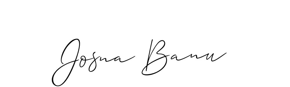 Design your own signature with our free online signature maker. With this signature software, you can create a handwritten (Allison_Script) signature for name Josna Banu. Josna Banu signature style 2 images and pictures png