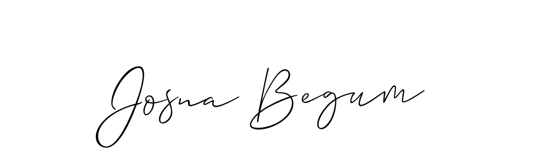 Also we have Josna Begum name is the best signature style. Create professional handwritten signature collection using Allison_Script autograph style. Josna Begum signature style 2 images and pictures png