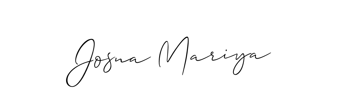 How to make Josna Mariya name signature. Use Allison_Script style for creating short signs online. This is the latest handwritten sign. Josna Mariya signature style 2 images and pictures png