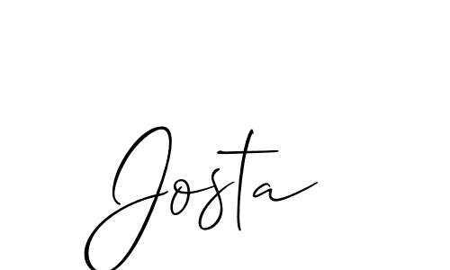 Use a signature maker to create a handwritten signature online. With this signature software, you can design (Allison_Script) your own signature for name Josta. Josta signature style 2 images and pictures png