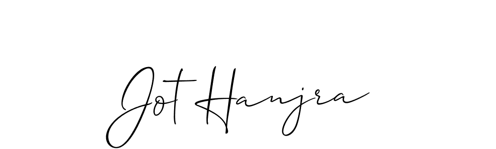 Use a signature maker to create a handwritten signature online. With this signature software, you can design (Allison_Script) your own signature for name Jot Hanjra. Jot Hanjra signature style 2 images and pictures png