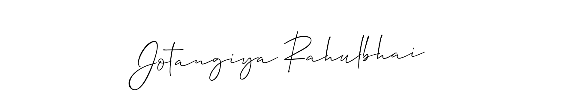 Make a short Jotangiya Rahulbhai signature style. Manage your documents anywhere anytime using Allison_Script. Create and add eSignatures, submit forms, share and send files easily. Jotangiya Rahulbhai signature style 2 images and pictures png