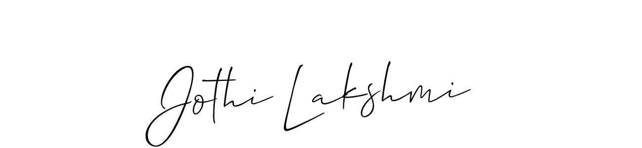 It looks lik you need a new signature style for name Jothi Lakshmi. Design unique handwritten (Allison_Script) signature with our free signature maker in just a few clicks. Jothi Lakshmi signature style 2 images and pictures png