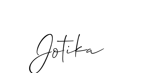 Use a signature maker to create a handwritten signature online. With this signature software, you can design (Allison_Script) your own signature for name Jotika. Jotika signature style 2 images and pictures png