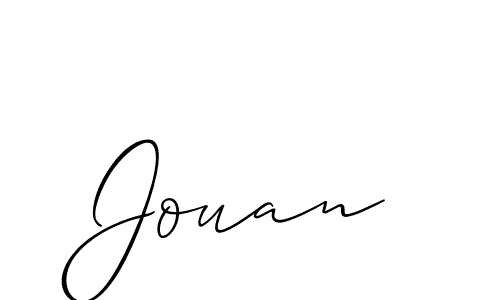 Design your own signature with our free online signature maker. With this signature software, you can create a handwritten (Allison_Script) signature for name Jouan. Jouan signature style 2 images and pictures png