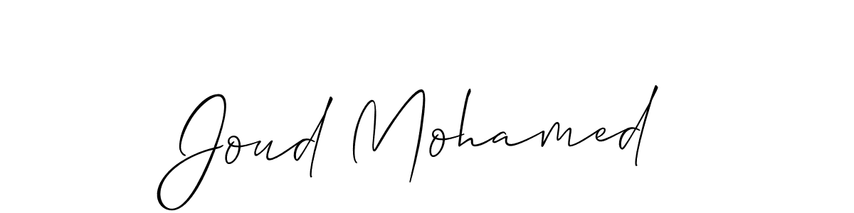 Design your own signature with our free online signature maker. With this signature software, you can create a handwritten (Allison_Script) signature for name Joud Mohamed. Joud Mohamed signature style 2 images and pictures png