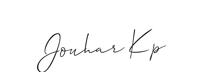 Allison_Script is a professional signature style that is perfect for those who want to add a touch of class to their signature. It is also a great choice for those who want to make their signature more unique. Get Jouhar Kp name to fancy signature for free. Jouhar Kp signature style 2 images and pictures png