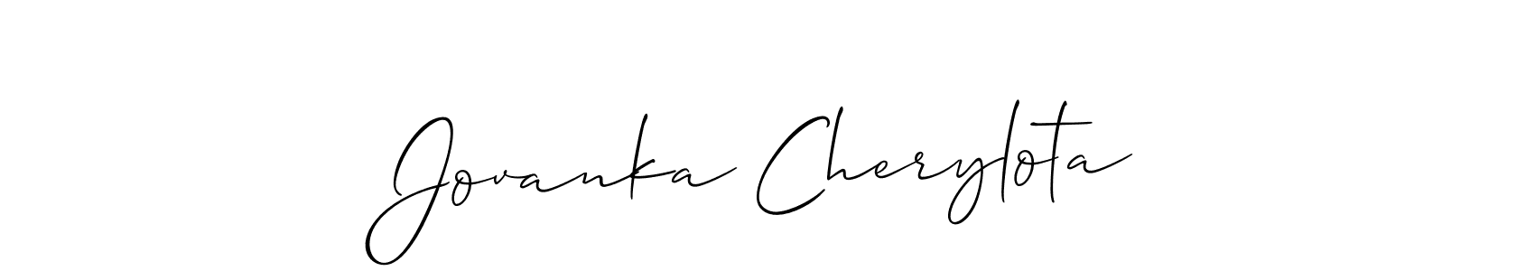 Similarly Allison_Script is the best handwritten signature design. Signature creator online .You can use it as an online autograph creator for name Jovanka Cherylota. Jovanka Cherylota signature style 2 images and pictures png
