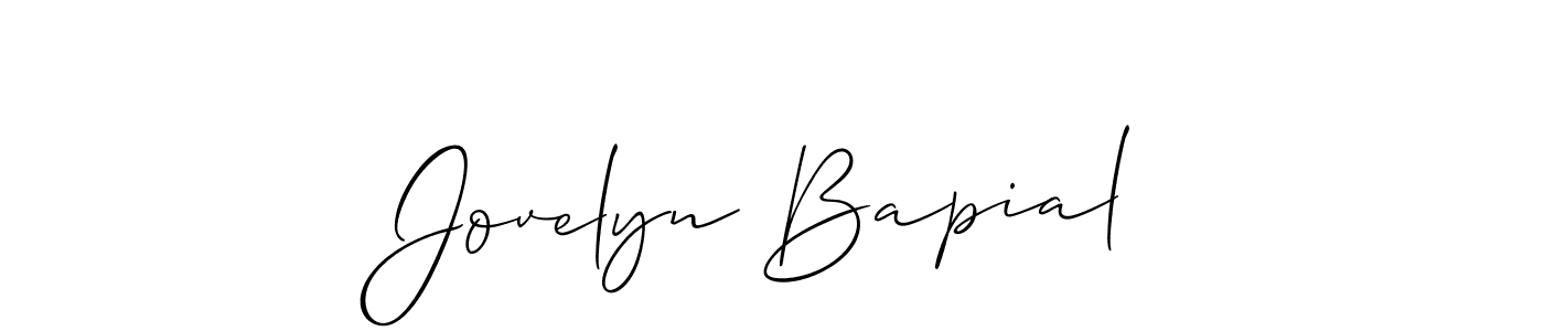 if you are searching for the best signature style for your name Jovelyn Bapial. so please give up your signature search. here we have designed multiple signature styles  using Allison_Script. Jovelyn Bapial signature style 2 images and pictures png