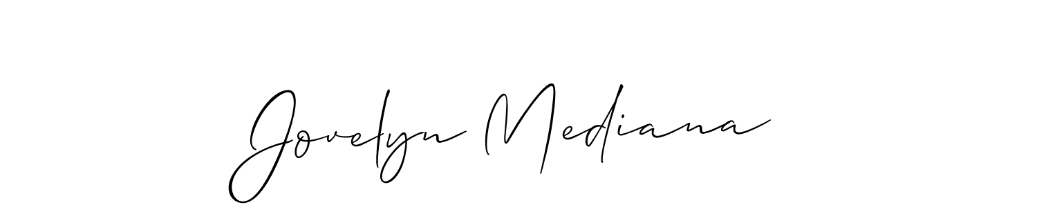 Similarly Allison_Script is the best handwritten signature design. Signature creator online .You can use it as an online autograph creator for name Jovelyn Mediana. Jovelyn Mediana signature style 2 images and pictures png