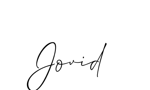 Make a beautiful signature design for name Jovid. With this signature (Allison_Script) style, you can create a handwritten signature for free. Jovid signature style 2 images and pictures png