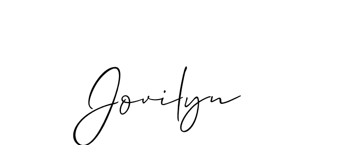 Create a beautiful signature design for name Jovilyn. With this signature (Allison_Script) fonts, you can make a handwritten signature for free. Jovilyn signature style 2 images and pictures png