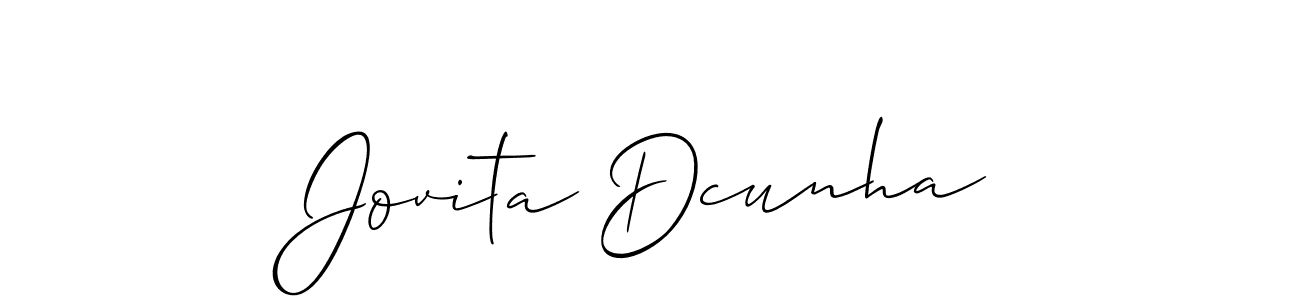 It looks lik you need a new signature style for name Jovita Dcunha. Design unique handwritten (Allison_Script) signature with our free signature maker in just a few clicks. Jovita Dcunha signature style 2 images and pictures png