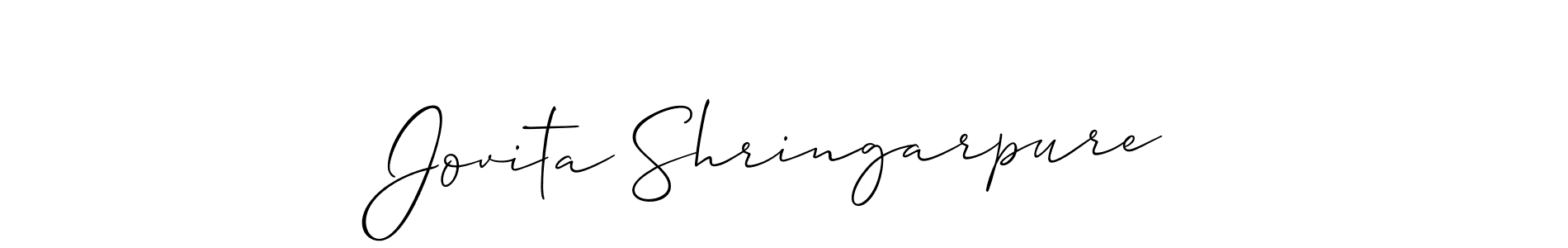 Make a beautiful signature design for name Jovita Shringarpure. With this signature (Allison_Script) style, you can create a handwritten signature for free. Jovita Shringarpure signature style 2 images and pictures png