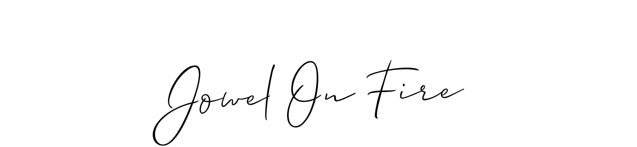The best way (Allison_Script) to make a short signature is to pick only two or three words in your name. The name Jowel On Fire include a total of six letters. For converting this name. Jowel On Fire signature style 2 images and pictures png