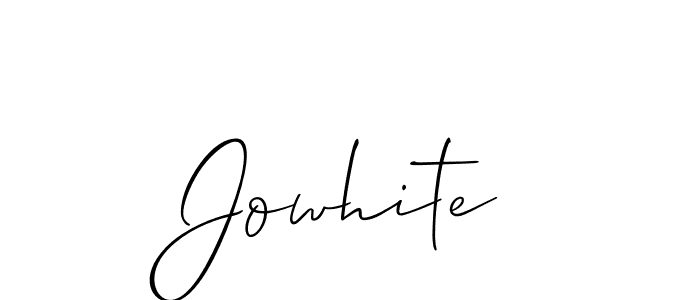 It looks lik you need a new signature style for name Jowhite. Design unique handwritten (Allison_Script) signature with our free signature maker in just a few clicks. Jowhite signature style 2 images and pictures png