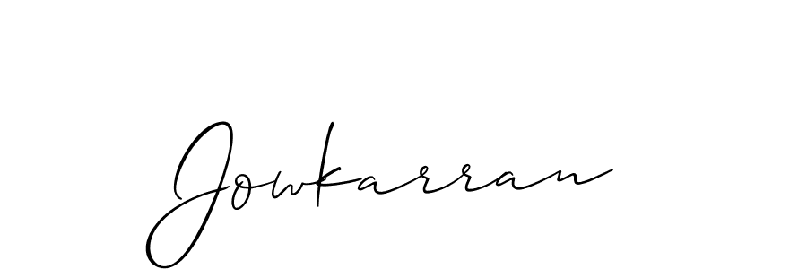 if you are searching for the best signature style for your name Jowkarran. so please give up your signature search. here we have designed multiple signature styles  using Allison_Script. Jowkarran signature style 2 images and pictures png