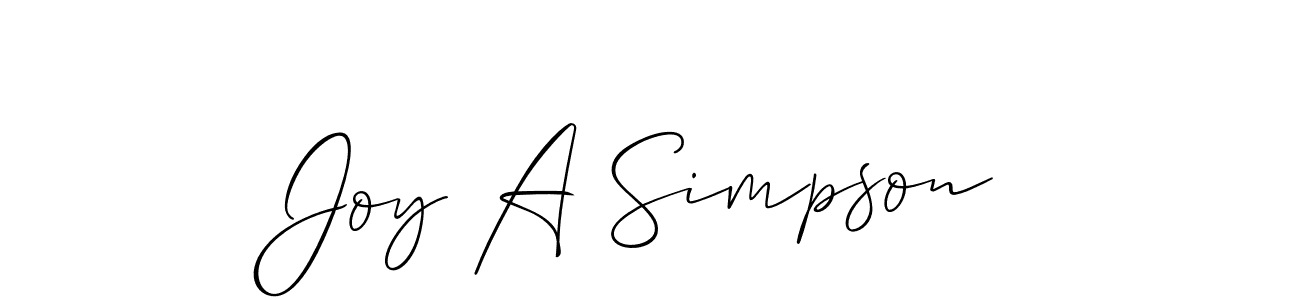 Make a short Joy A Simpson signature style. Manage your documents anywhere anytime using Allison_Script. Create and add eSignatures, submit forms, share and send files easily. Joy A Simpson signature style 2 images and pictures png