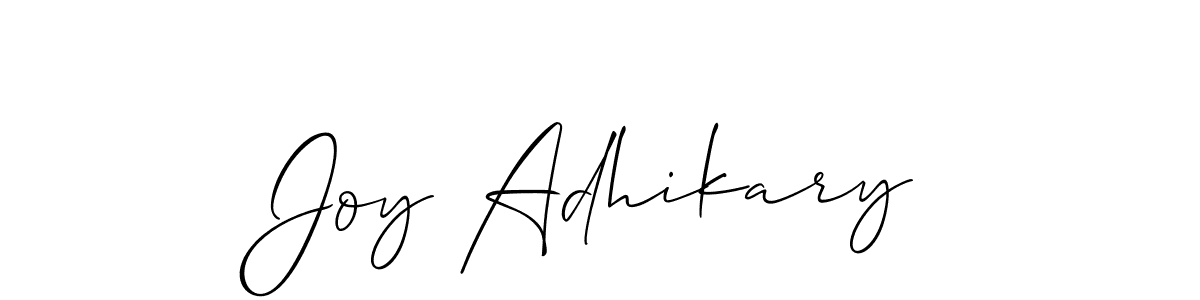 Design your own signature with our free online signature maker. With this signature software, you can create a handwritten (Allison_Script) signature for name Joy Adhikary. Joy Adhikary signature style 2 images and pictures png