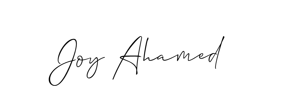 You should practise on your own different ways (Allison_Script) to write your name (Joy Ahamed) in signature. don't let someone else do it for you. Joy Ahamed signature style 2 images and pictures png