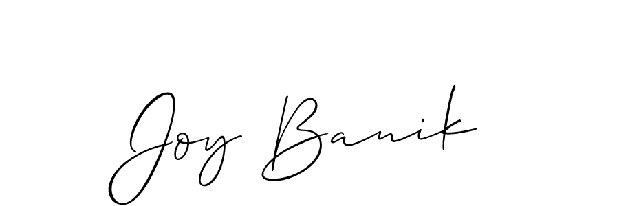 It looks lik you need a new signature style for name Joy Banik. Design unique handwritten (Allison_Script) signature with our free signature maker in just a few clicks. Joy Banik signature style 2 images and pictures png