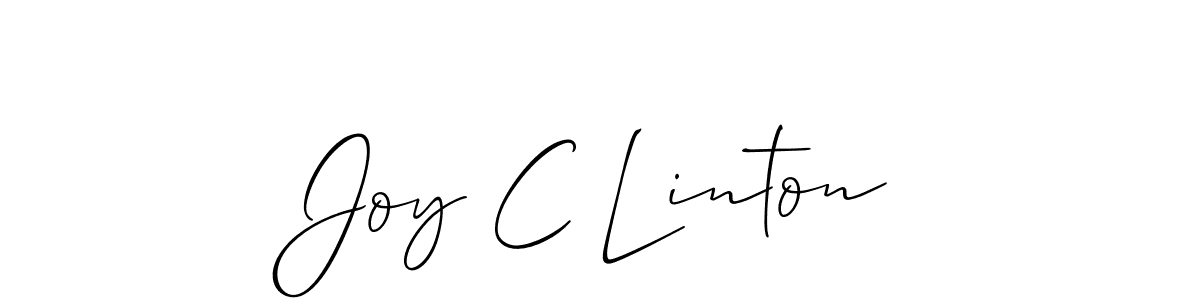 Allison_Script is a professional signature style that is perfect for those who want to add a touch of class to their signature. It is also a great choice for those who want to make their signature more unique. Get Joy C Linton name to fancy signature for free. Joy C Linton signature style 2 images and pictures png