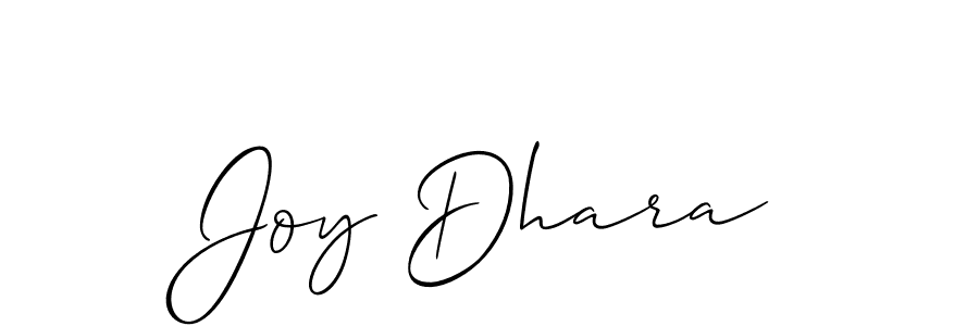 if you are searching for the best signature style for your name Joy Dhara. so please give up your signature search. here we have designed multiple signature styles  using Allison_Script. Joy Dhara signature style 2 images and pictures png