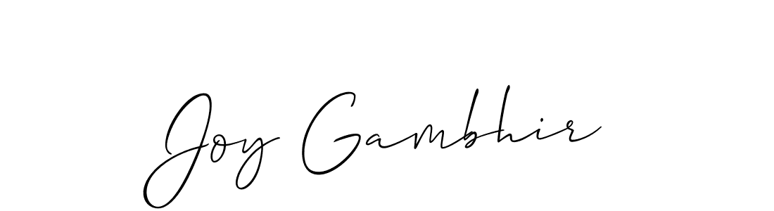 It looks lik you need a new signature style for name Joy Gambhir. Design unique handwritten (Allison_Script) signature with our free signature maker in just a few clicks. Joy Gambhir signature style 2 images and pictures png