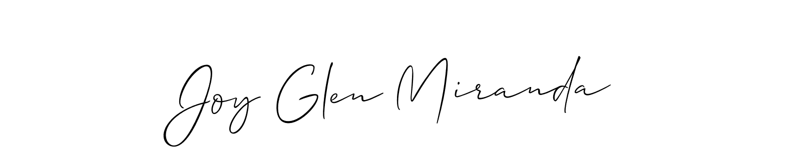 Create a beautiful signature design for name Joy Glen Miranda. With this signature (Allison_Script) fonts, you can make a handwritten signature for free. Joy Glen Miranda signature style 2 images and pictures png