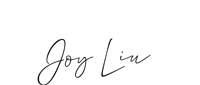 How to make Joy Liu name signature. Use Allison_Script style for creating short signs online. This is the latest handwritten sign. Joy Liu signature style 2 images and pictures png