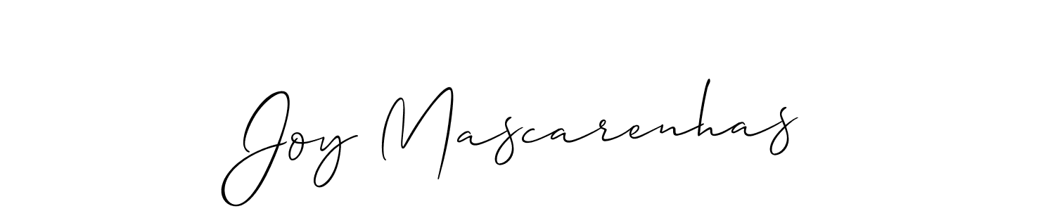 The best way (Allison_Script) to make a short signature is to pick only two or three words in your name. The name Joy Mascarenhas include a total of six letters. For converting this name. Joy Mascarenhas signature style 2 images and pictures png