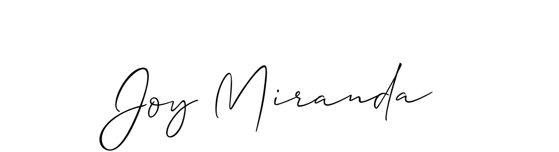 The best way (Allison_Script) to make a short signature is to pick only two or three words in your name. The name Joy Miranda include a total of six letters. For converting this name. Joy Miranda signature style 2 images and pictures png