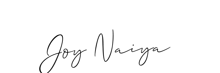How to make Joy Naiya signature? Allison_Script is a professional autograph style. Create handwritten signature for Joy Naiya name. Joy Naiya signature style 2 images and pictures png