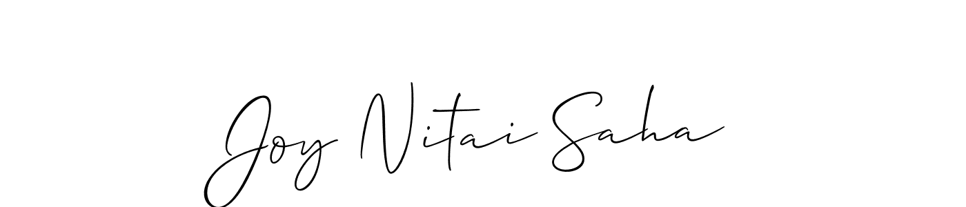 if you are searching for the best signature style for your name Joy Nitai Saha. so please give up your signature search. here we have designed multiple signature styles  using Allison_Script. Joy Nitai Saha signature style 2 images and pictures png