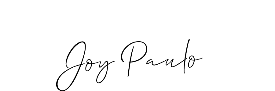 The best way (Allison_Script) to make a short signature is to pick only two or three words in your name. The name Joy Paulo include a total of six letters. For converting this name. Joy Paulo signature style 2 images and pictures png