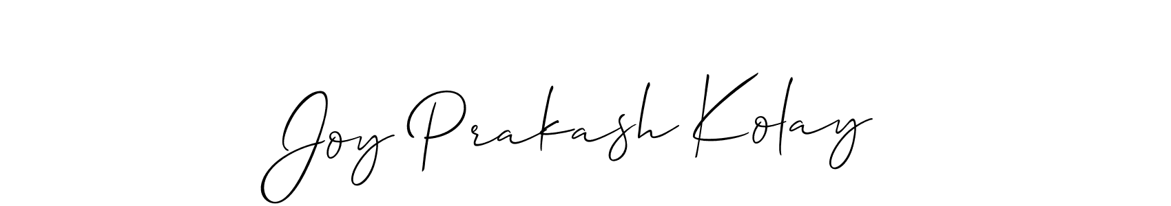 Design your own signature with our free online signature maker. With this signature software, you can create a handwritten (Allison_Script) signature for name Joy Prakash Kolay. Joy Prakash Kolay signature style 2 images and pictures png