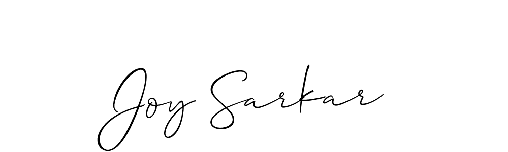 It looks lik you need a new signature style for name Joy Sarkar. Design unique handwritten (Allison_Script) signature with our free signature maker in just a few clicks. Joy Sarkar signature style 2 images and pictures png