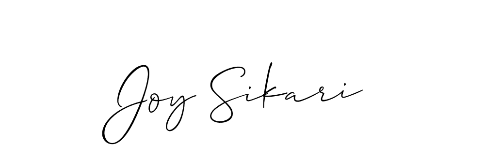 Make a beautiful signature design for name Joy Sikari. With this signature (Allison_Script) style, you can create a handwritten signature for free. Joy Sikari signature style 2 images and pictures png