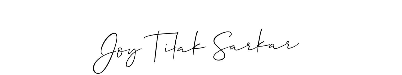 Make a beautiful signature design for name Joy Tilak Sarkar. With this signature (Allison_Script) style, you can create a handwritten signature for free. Joy Tilak Sarkar signature style 2 images and pictures png