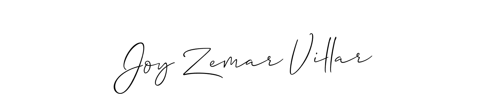 Joy Zemar Villar stylish signature style. Best Handwritten Sign (Allison_Script) for my name. Handwritten Signature Collection Ideas for my name Joy Zemar Villar. Joy Zemar Villar signature style 2 images and pictures png