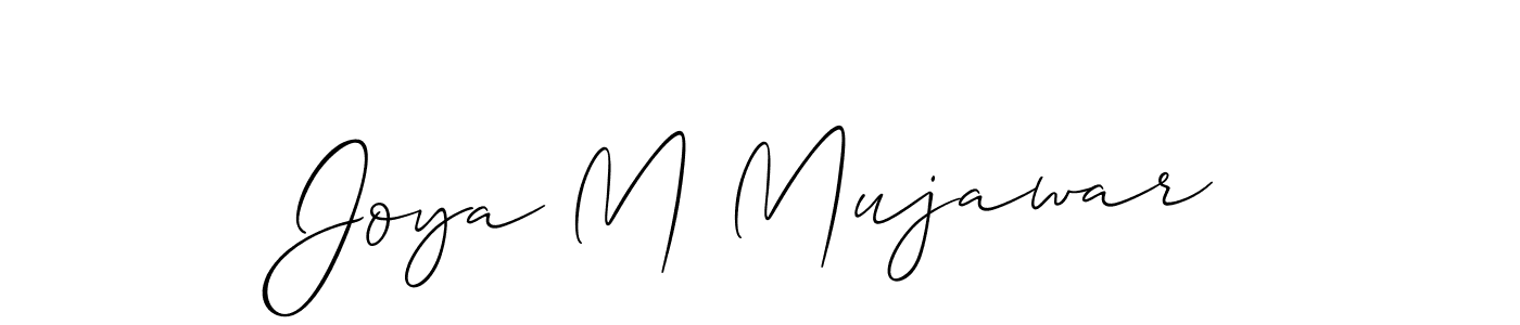 Make a short Joya M Mujawar signature style. Manage your documents anywhere anytime using Allison_Script. Create and add eSignatures, submit forms, share and send files easily. Joya M Mujawar signature style 2 images and pictures png